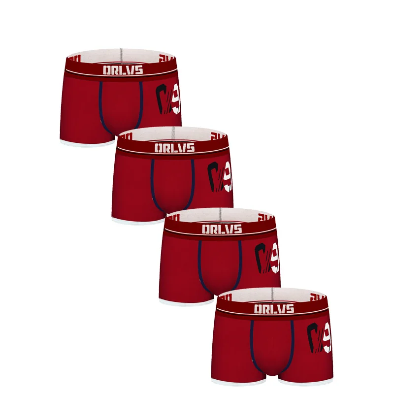 4 шт./лот, Ropa interior masculina, боксеры, нижнее белье для мужчин, мужские боксеры, мужское нижнее белье, боксеры, шорты, мужские боксеры, сексуальные боксеры, шорты OR189 - Цвет: Красный