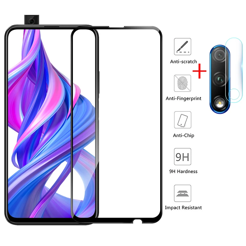 2 в 1 Задняя крышка объектива камеры протектор экрана для huawei Honor 9X Pro закаленное