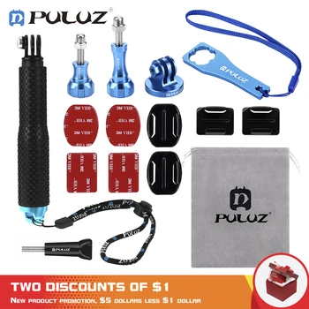 

For Go Pro Accessories 16 in 1 CNC Metal Combo Kit ( Screws Surface Mounts Tripod Adapter Monopod Storage bag ) for GoPro
