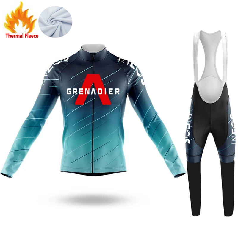 Winter Thermal Fleece conjunto ciclismo masculino bicycle cycling jersey set GRENADIER INEOS fietskleding heren ropa mtb pants | Спорт и