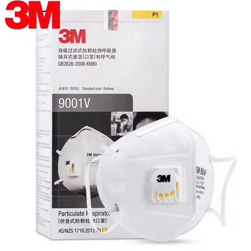 

In Stock 3M 9001V Face Mask With Filter Respirator Breathing 3M Mask PM2.5 Anti Virus Dust Bacterial FFP2 FFP3