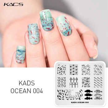 

KADS Nail Template Ocean 004 Nail Art Stamping Image Plate Fish Design Template Stencil Beauty Tools Nail Art Decorations Stamp