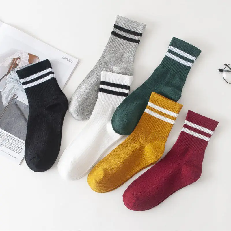 Женские носки, Забавные милые носки, повседневные полосатые носки с принтом, дышащий материал, впитывающий влагу, дезодорант, эластичные спортивные носки в японском стиле Харадзюку