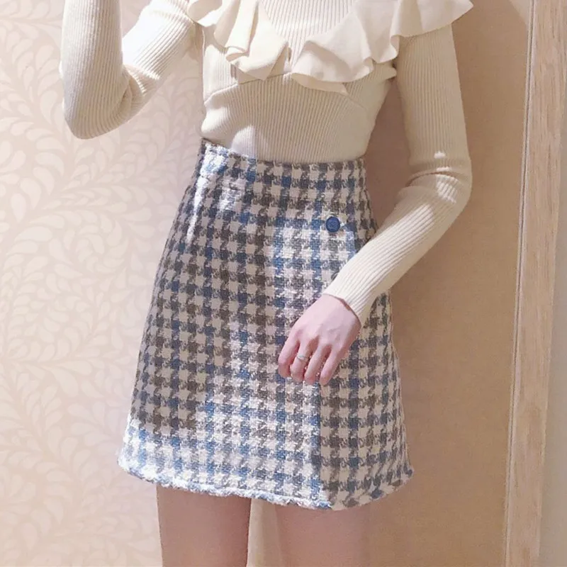 

Plaid Mini Skirt Fresh Sweet Lady Short Skirt Women's A Line