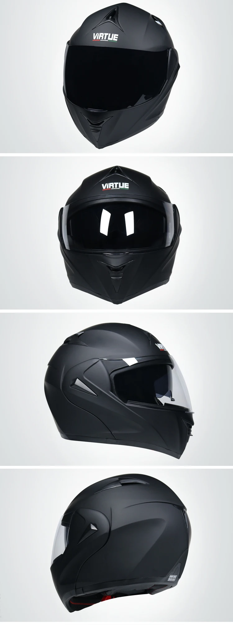 New fashion double lens flip up motorcycle helmet motocross full face helmet racing helmet M L XL XXL