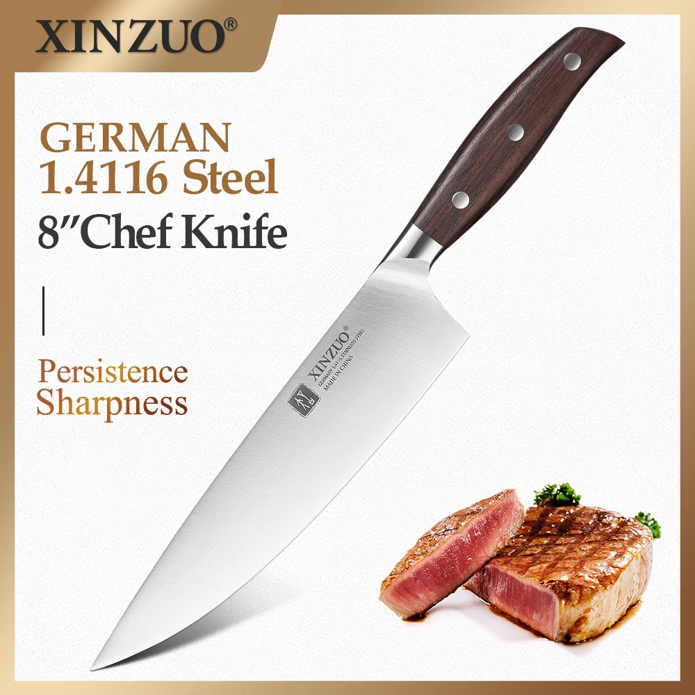 XINZUO 8 ''профессиональный нож шеф повара немецкий стальной кухонный Кливер ножи