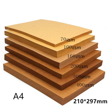 

70-200gsm 10/20/50pcs High Quality A4 Brown Kraft Paper DIY Handmake Card Making Craft Paper Thick Paperboard Cardboard
