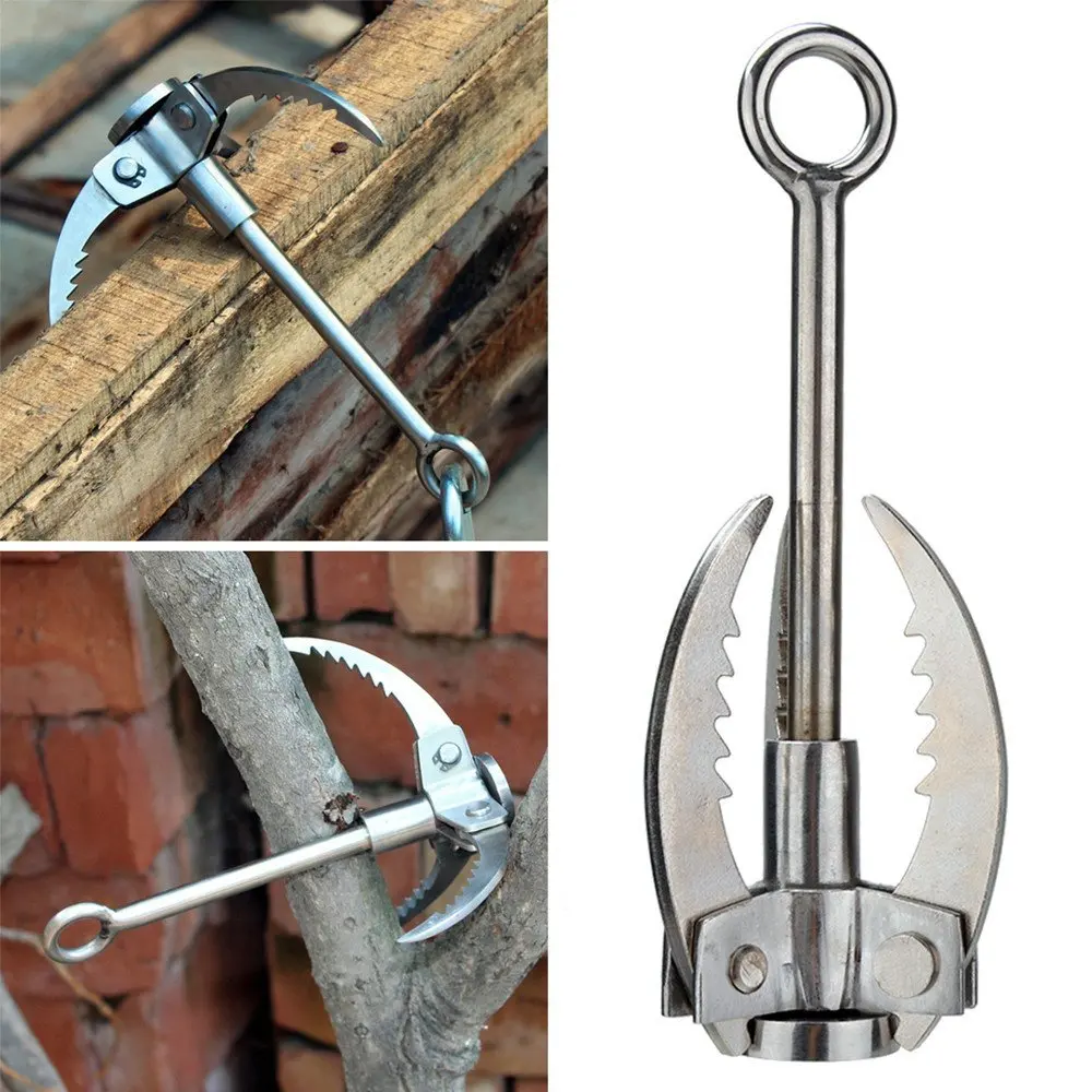 Tanie Wysokiej jakości stal nierdzewna hak składany Survival Claw wielofunkcyjny odkryty Camping piesze wycieczki wspinaczka akcesoria