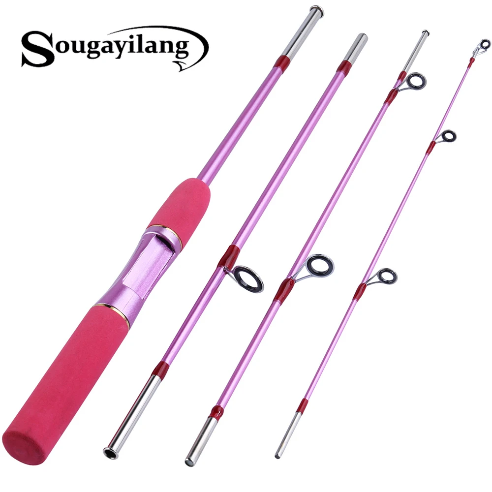 Sougayilang 155 センチメートルスピニング釣竿ポータブルラーベ超軽量ピンクロッド屋外海水淡水釣り竿 Fishing Rods Aliexpress