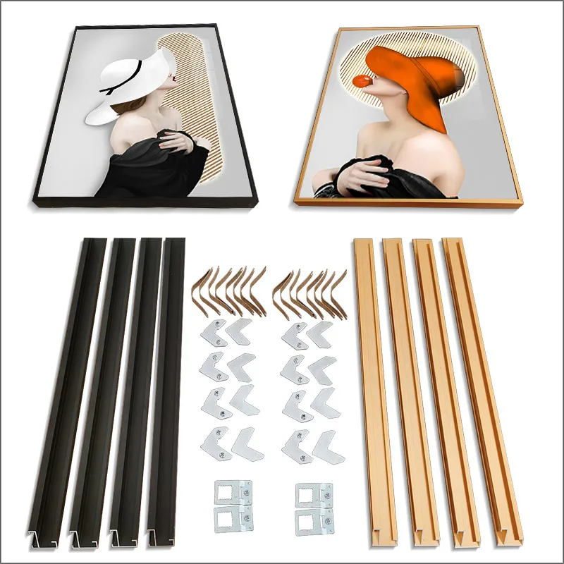 

Aluminum Alloy Photo Frame, Suitable for Canvas, Poster, Portrait, Diamond Painting and Decorative Painting. Alloy Picture Frame