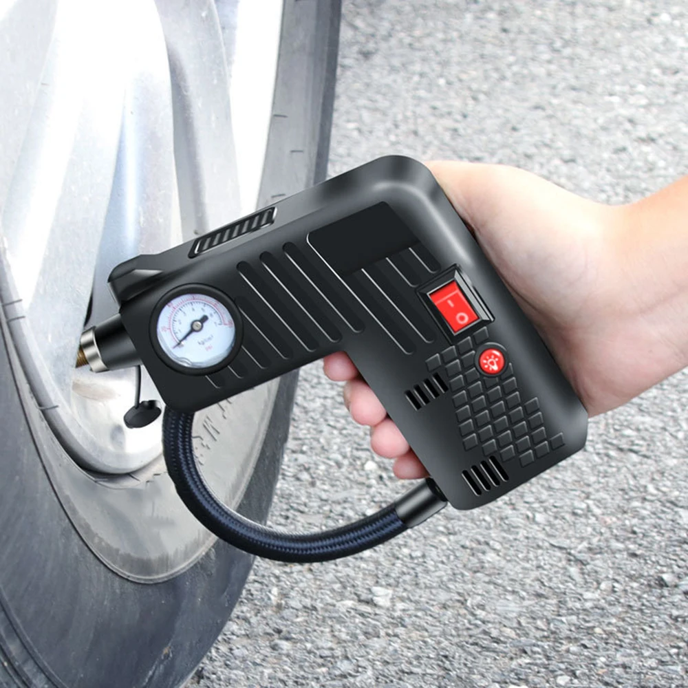 

Portable Car Pumps Car Tire Inflator Wheel Tyre Air Pump for Car Motorcycle Bicycle DC 12V Black /Green