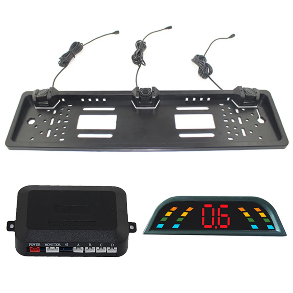 

Parktronic Backlight Auto Reversing Radar Assist No Drill Parking Sensor Alarm Easy Install Led Car Accessories Backup Detector
