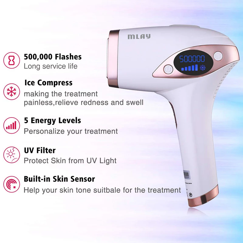 Лазерный эпилятор MLAY T4, лазерный эпилятор для перманентного удаления волос, триммер для зоны бикини, электрический, 500000 вспышек 2