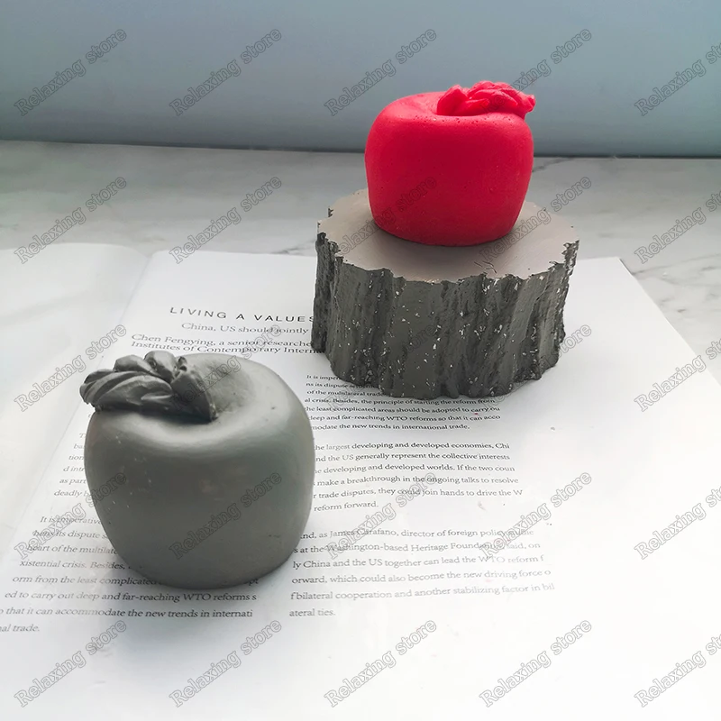 Пень бетонная Форма 3D яблоко Гипсовая Штукатурка форма для стола Декор дерево