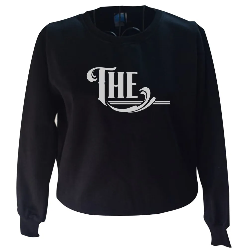 

Harajuku THE Letter Printed Sweatshirt Women's Short Sleeve High Quality Soft Sweatshirt Men's Casual Sportswear