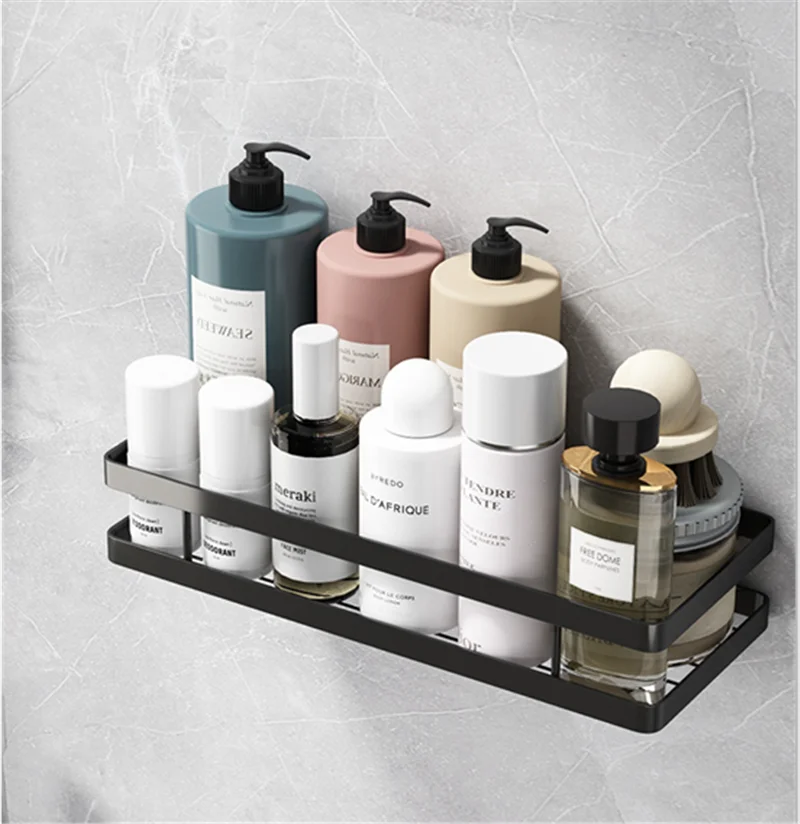 Tuqiu Bathroom Shelf Bathroom Storage Holder SUS 304 Bath Shower Shelf Black Bath Shampoo Holder Basket Corner shelf