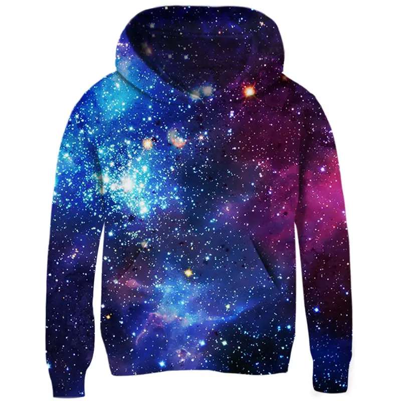 Толстовки для детей 3-13 лет с изображением галактики и космоса осенний теплый свитер с капюшоном пуловер с длинными рукавами для мальчиков и девочек топы, детская одежда - Цвет: TZN96