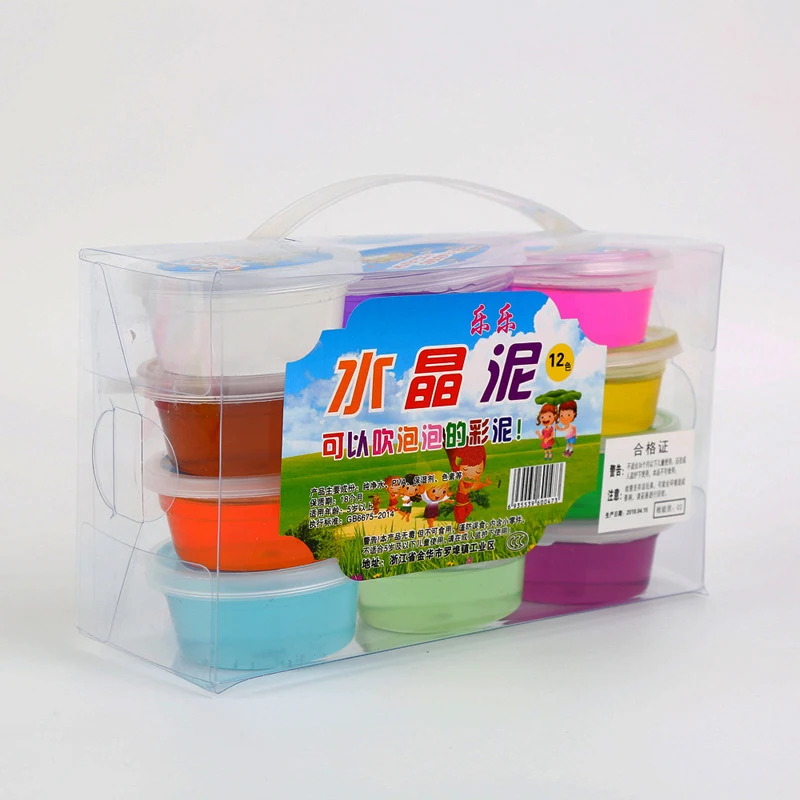 

Clear Slime Box Slime Transparente Crystal Slime Set DIY Clear Light Magic Sand 12 Colors Transparent Fruit Clay