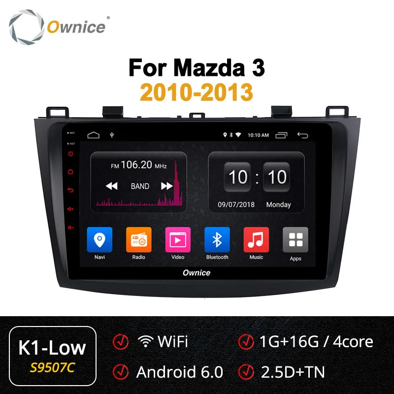 Owice Android 9,0 автомобильный DVD мультимедийный плеер Авто радио автомобиль gps Навигация стерео для Mazda 3 2010 2011 2012 2013 dsp rds pc