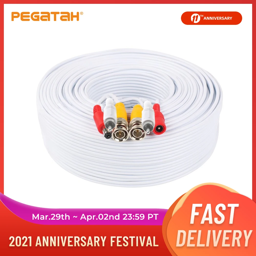 Nuevo conector BNC + RCA + DC 3 en 1, cable de alimentación para vídeo y audio, conexión de extensión Plug and Play, clavija para reproducción para sistema de cámaras de seguridad CCTV