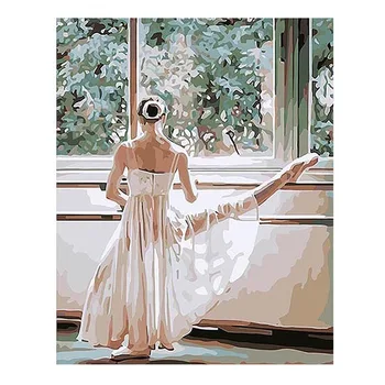 

Ballet DIY Paintings By Numbers kit Hand Painted Oil Painting Modern Wall Art Picture Coloring By Number Home Decor Unique Gift