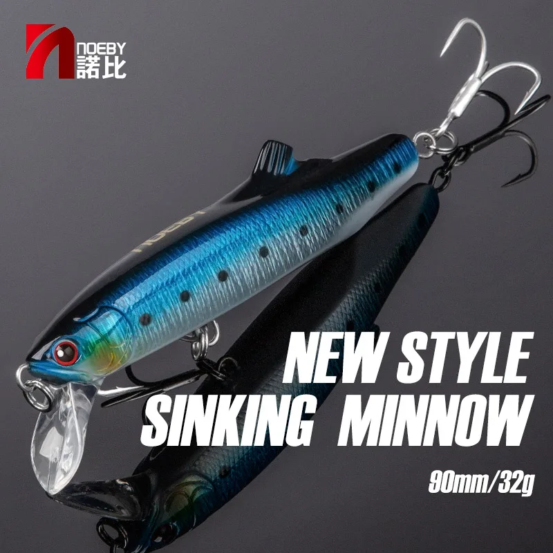 

NOEBY Fishing 90mm/32g Minnow Bass Pike Carp Walleye Trout Plastic Wobbler Hard Baits Swimbaits Artificial Lure Set Sea NBL9060