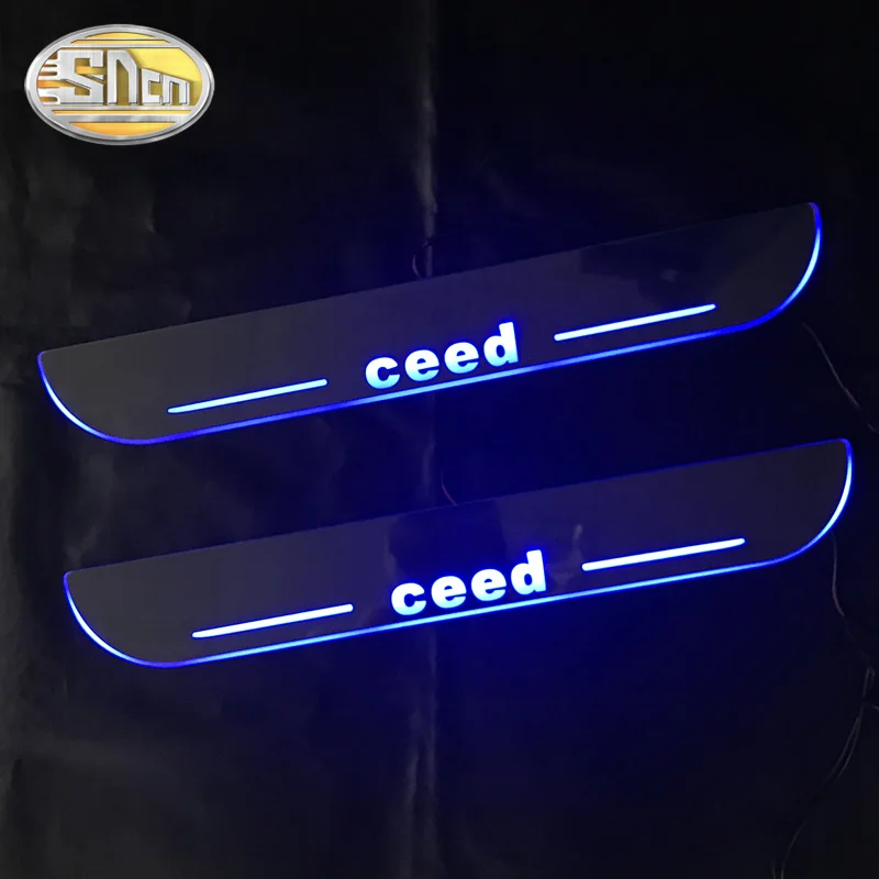 SNCN 4 шт. Автомобильный светодиодный дверной порог для Kia Ceed 2010- ультратонкий акриловый Динамический светодиодный светильник