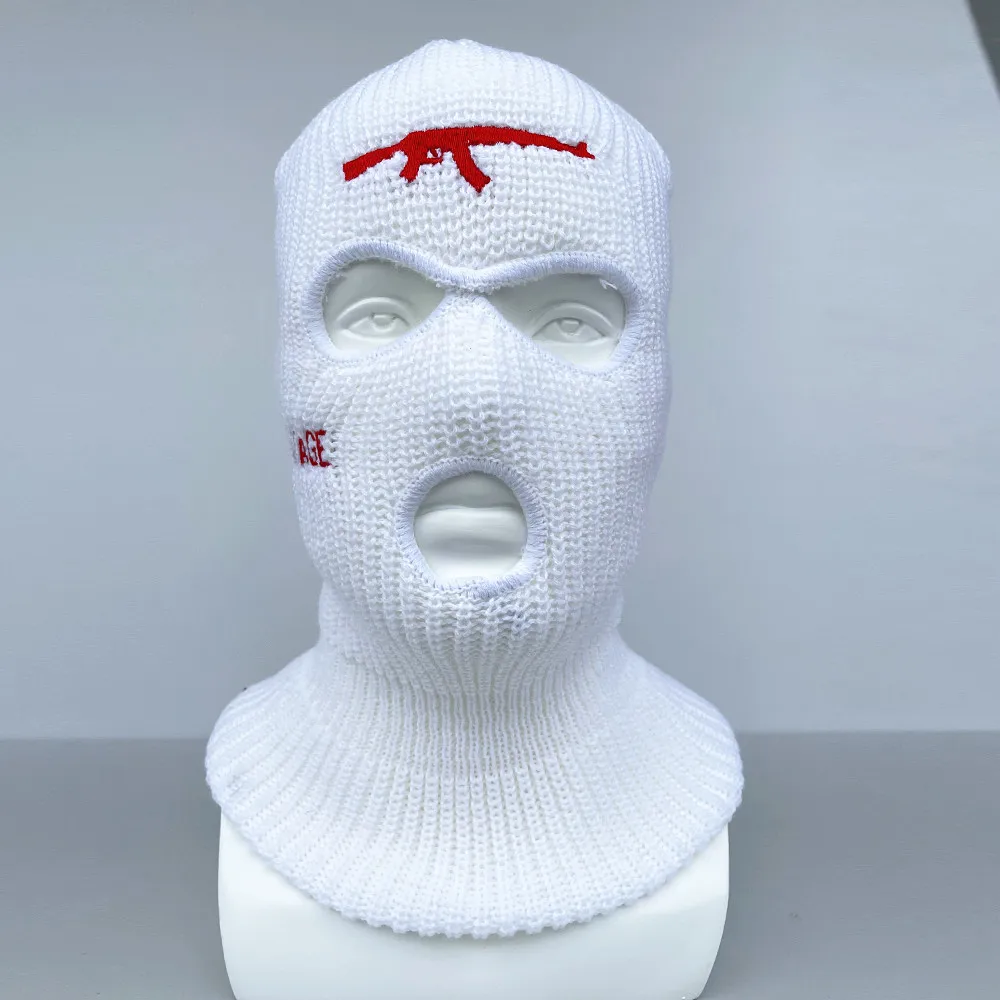 Fahison Neon Balaclava Three-hole Ski Mask AK47 Tactical Mask Full Face Mask Winter Hat Party Mask Limited Embroidery Gifts 2022 new era skully beanie