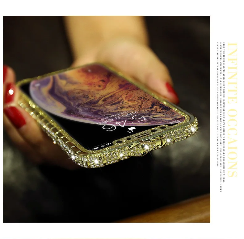 Для iPhone Xs Max инкрустированная телефонная граница для Apple 8plus флеш-порошок Алмазный Корпус для iPhone 7 оболочка 6p чехол
