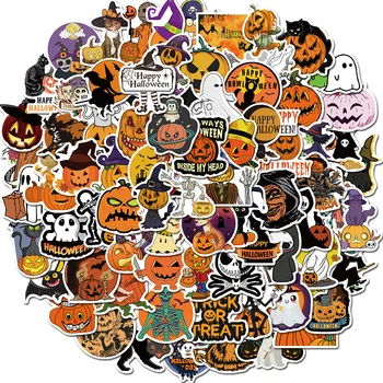 

100Pcs/set Halloween Cute Cartoon Pumpkin Stickers For Scrapbooking Laptop Phone Skateboard Guitar Bicycle Helmet Sticker Decals