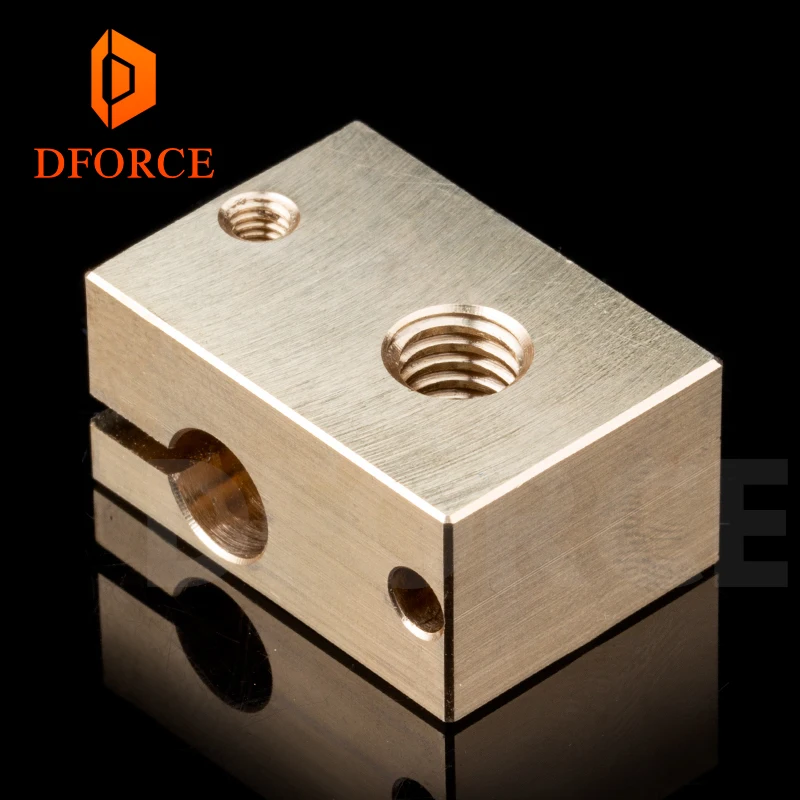 DFORCE 1 шт. медный нагревательный прибор блок для E3D copper hotend для 3D принтера высокая температура для закаленной стали V6 сопла