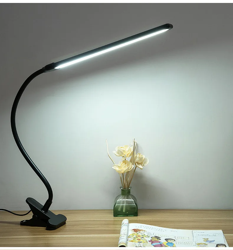 LED 360° Folding Clamp Desk Lamp Eye Protection Rechargeable Table Clip On Light For Bed Reading Working And Computers | Лампы и