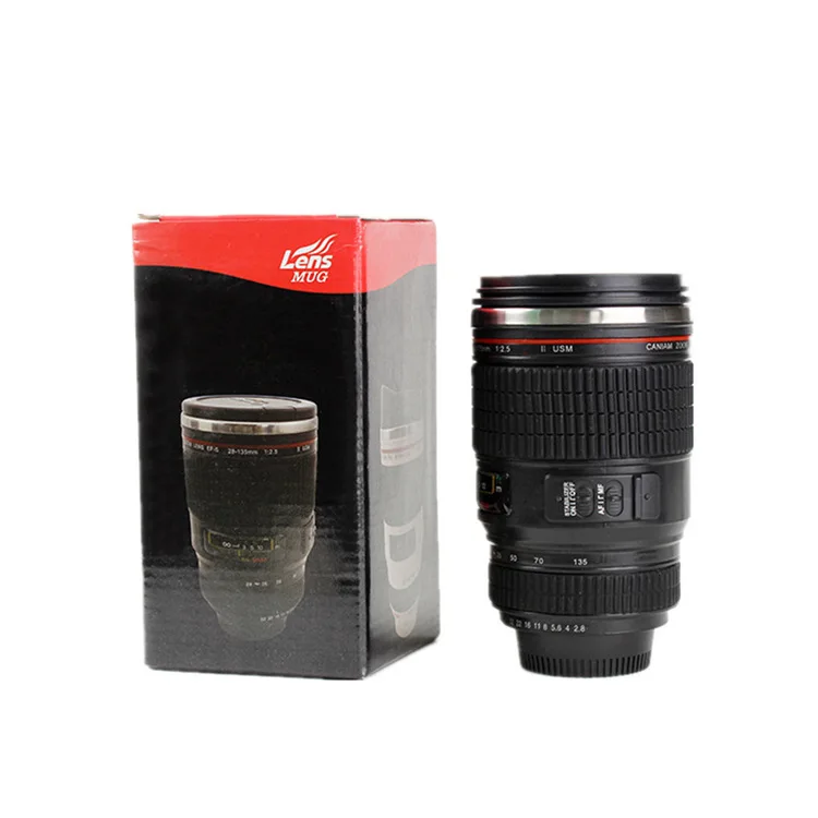 

Small White Small Black Stainless Steel Camera Lens Cup Originality Heat Preservation Cup Four Generation Camera Lens Cup