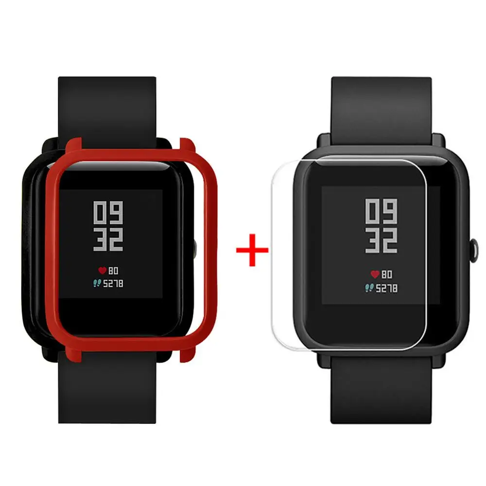 H SAKZNR 1 шт. чехол для Xiaomi Huami Amazfit Bip Молодежные часы с защитой экрана умный протектор для часов аксессуары - Цвет: H