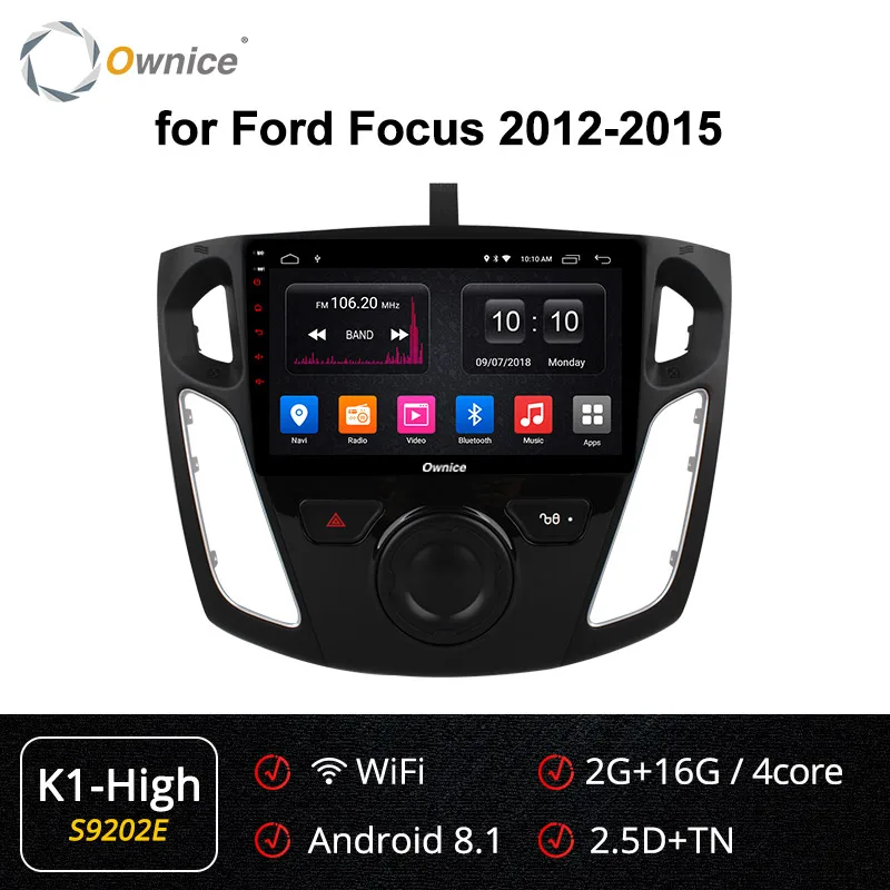 Ownice K3 K5 K6 Android 9,0 автомобильный Радио плеер gps для ford focus 3 2012 2013 Восьмиядерный 2 Гб ram 4G LTE DSP 360 Pano ram a - Цвет: S9202 K1-High