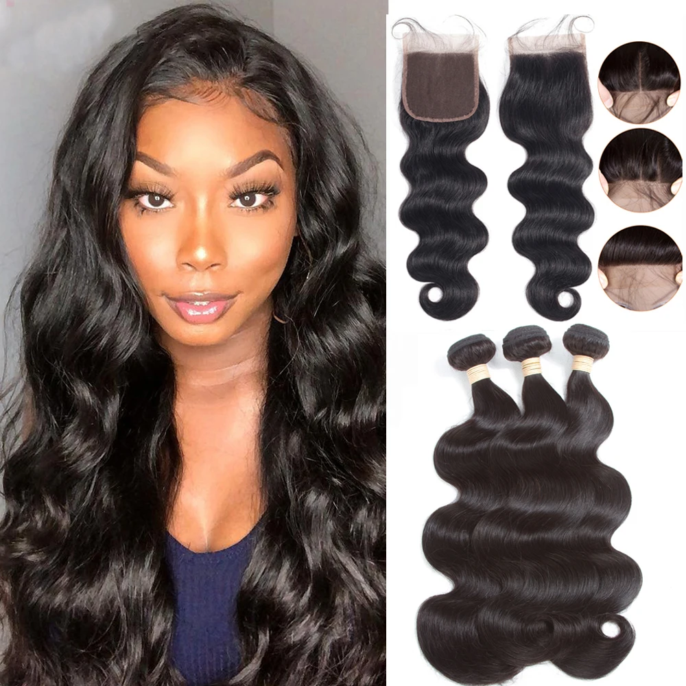 Sapphire Hair Brazilian Hair Weave Bundles With Closure Bundle With