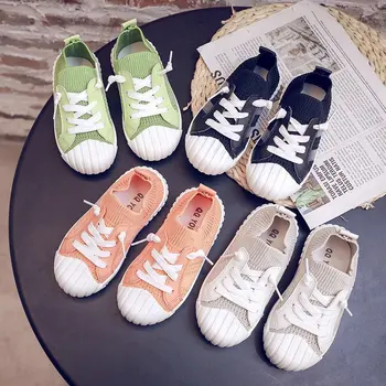 

Casual Elastic Band Shoes Kids Excellet Stripes Kid Shoes Children Boys Knitted Upper tenis infantil Flats Girls Sneakers D06296