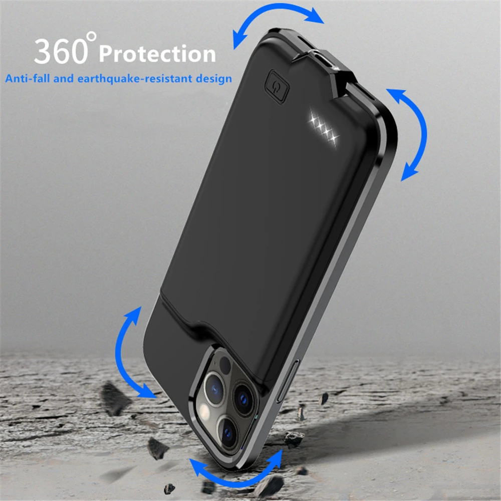 Тонкий чехол с внешним аккумулятором для iPhone 12 Pro Max Mini зарядным устройством чехлы