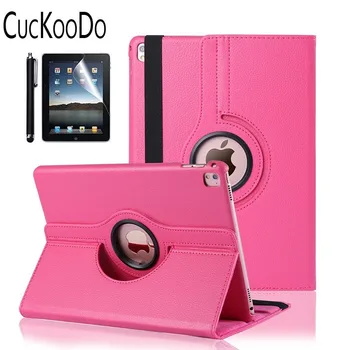 

CucKooDo 360 Degree Rotating Stand Folio Tablet Case Cover for Apple iPad Pro 9.7 2016 New Released +Screen Protector+Stylus