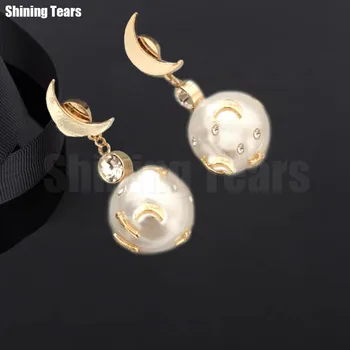 

Jewelry & Accessories New Brand Lovely Moon Pearl Pendant Earrings For Women‘s Party Wendding Gift
