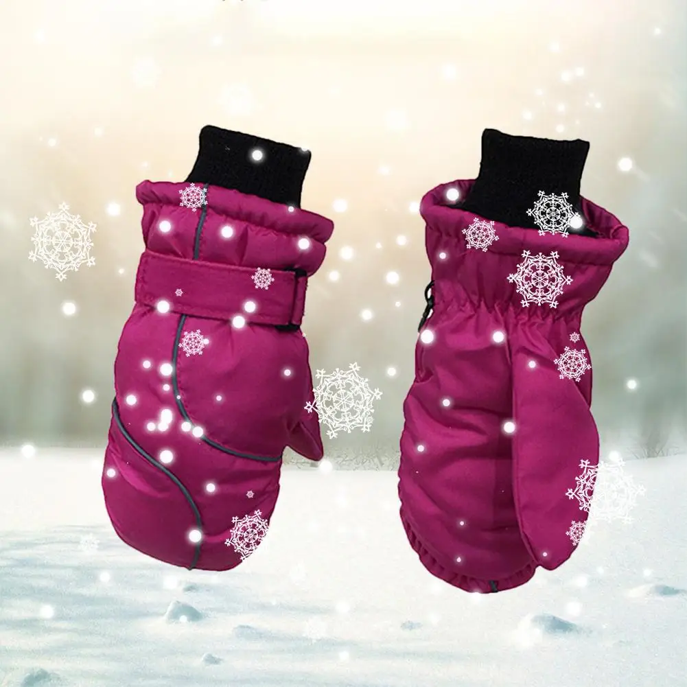 Утолщенные лыжные перчатки, защита от ветра и водонепроницаемые теплые перчатки для детей Зимние водонепроницаемые перчатки