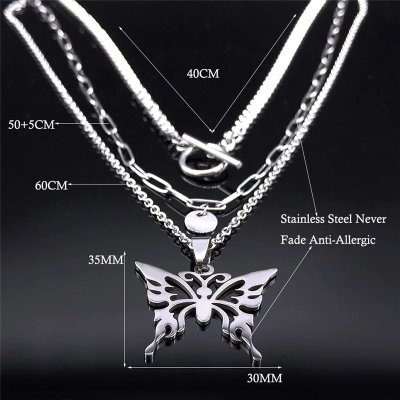 Stainless Steel Butterfly Necklace