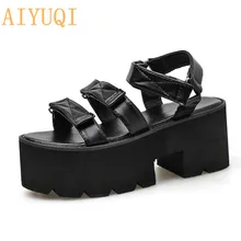 AIYUQI Women Sandals Summer 2020 New High-heel Women's Sandals Platform Wild Fashion Muffin Sandals Women Summer Footwear