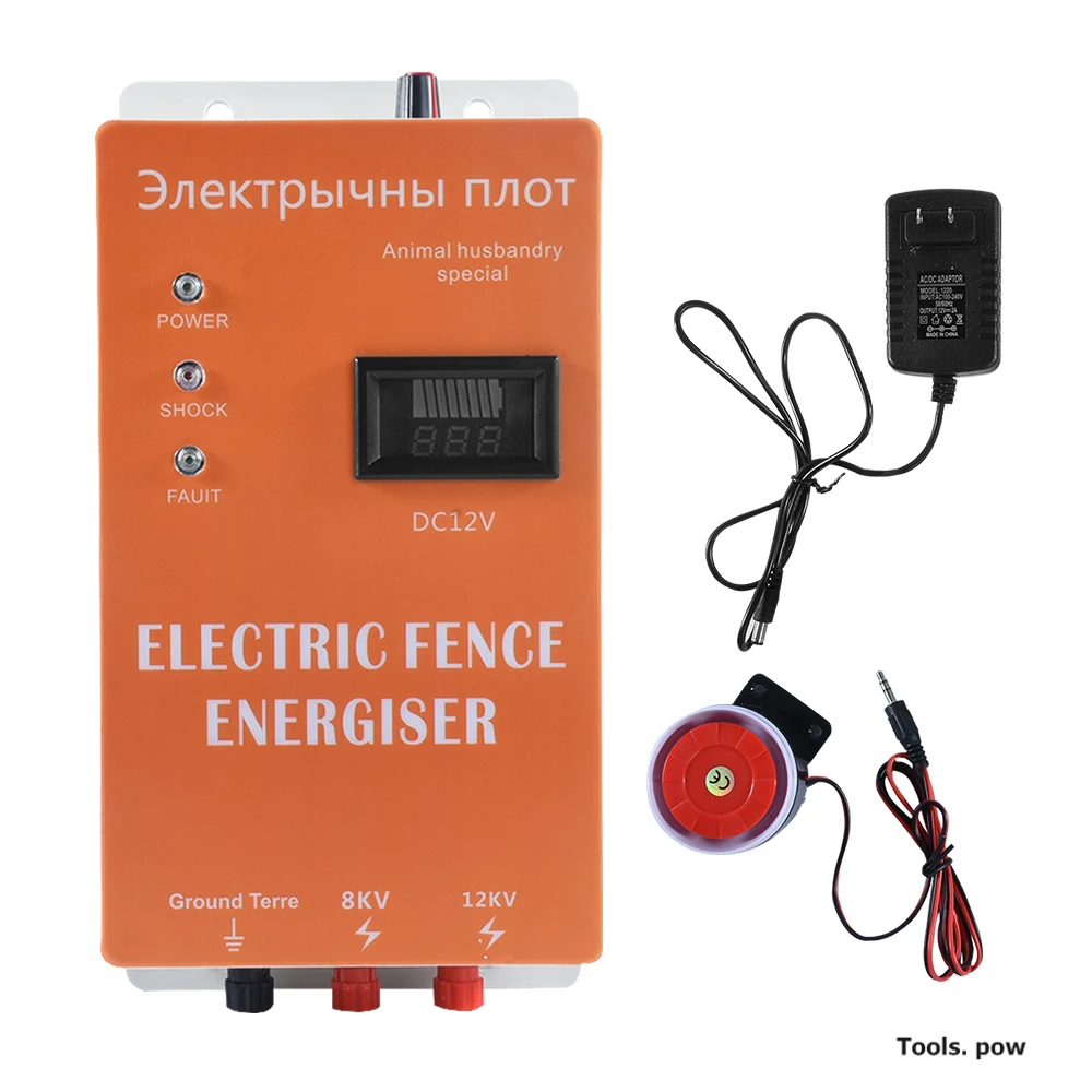 

Electric Fence Energizer High Voltage Pulse Controller Sheep Horse Poultry Farm Shepherd Livestock Tool 5/10/20/30/40KM