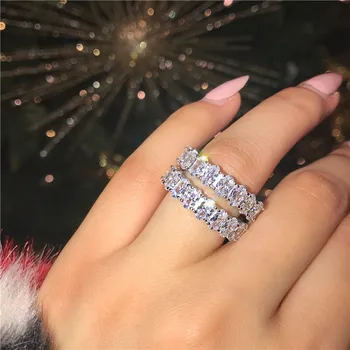 

2020 New Eternal Promise Ring 100% 925 sterling Silver Oval cut Diamond Engagement Wedding Band Rings For Women men Jewelry