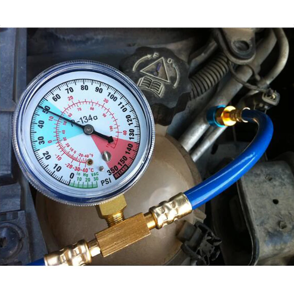 R134A A/C хладагенты перезарядки шланг измерительный датчик 350PSI синий