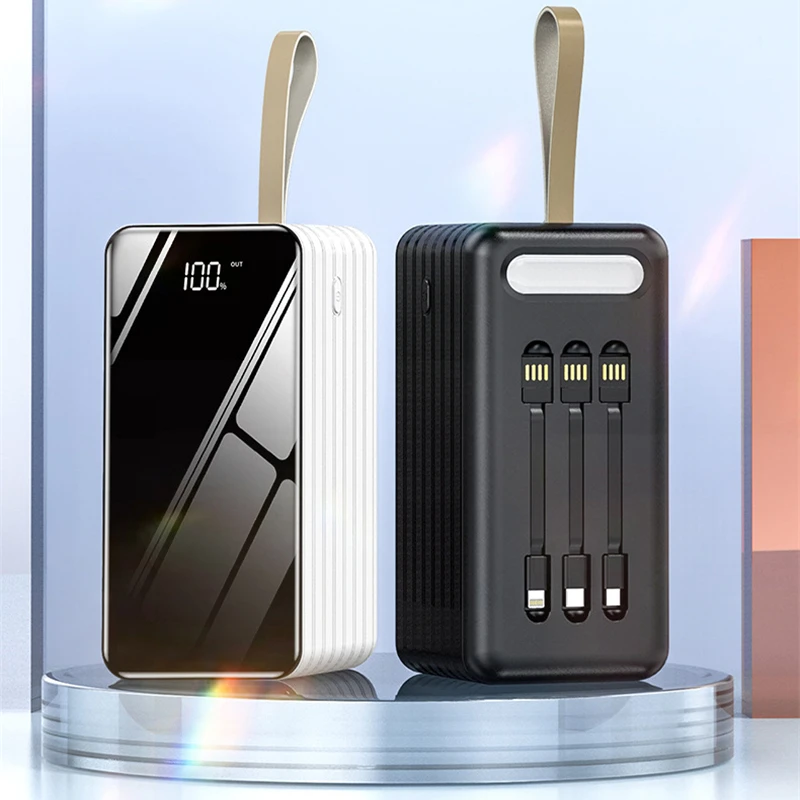 80000mah Power Bank For Iphone 12 Pro Huawei Samsung Xiaomi Poverbank Built  In Cable Portable External Battery Charger Powerbank - Power Bank -  AliExpress