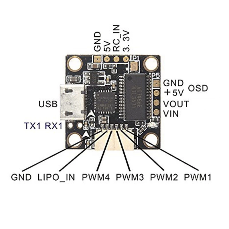 Teenyf3 Pro Летающая башня интегрированная Betaflight OSD 1-2S блок питания Blheli_S 5A ESC