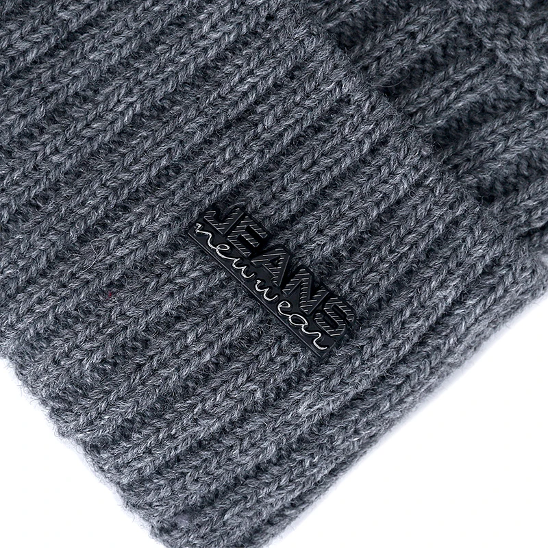 Высококачественная джинсовая зимняя шапка с добавлением меха, теплая шапка бини, мешковатые вязаные шапки Skullies для мужчин и женщин, лыжные спортивные шапочки