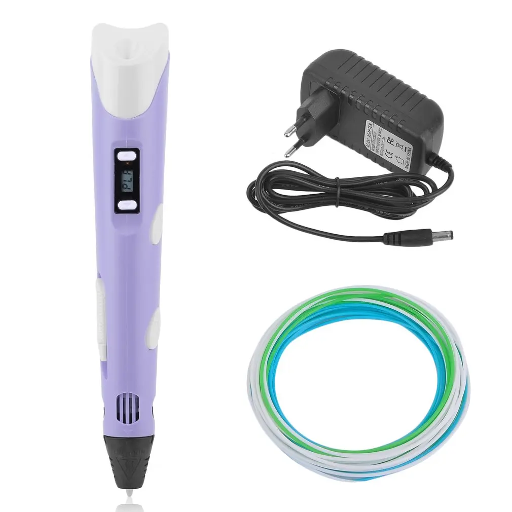 

Magic 3D Printer Pen Set LCD Display 3D Drawing Pen With Powerful Filaments US/EU Plug Birthday Present For Kids
